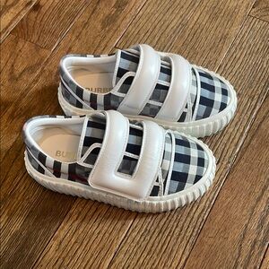 Burberry Kids Checkered Sneakers - Black and White